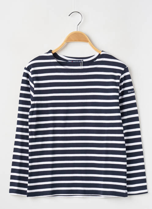 T-shirt manches longues manches longues bleu fonce WEEK END A LA MER garcon