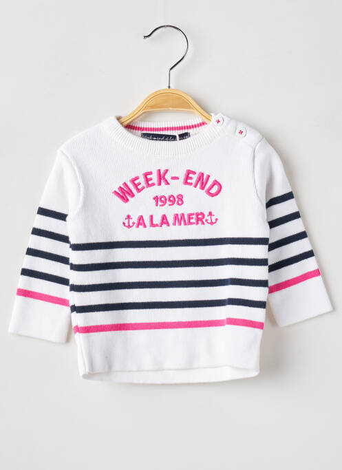 Pull rose WEEK END A LA MER pour fille