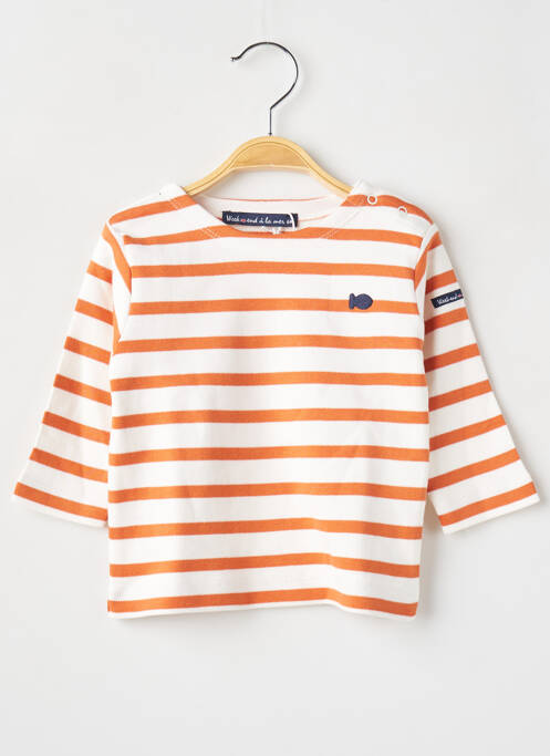 T-shirt orange WEEK END A LA MER pour fille