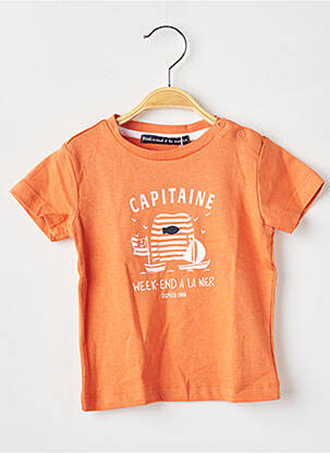 T-shirt stretch manches courtes orange WEEK END A LA MER garçon