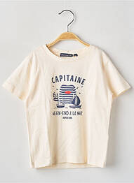 T-shirt stretch manches courtes beige WEEK END A LA MER garcon