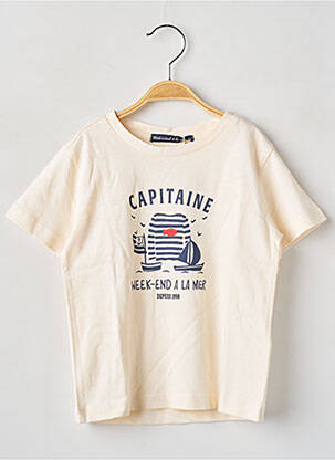 T-shirt stretch manches courtes beige WEEK END A LA MER garcon