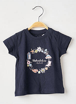 T-shirt coupe cintrée manches courtes bleu WEEK END A LA MER fille
