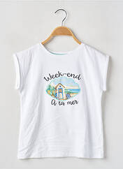 T-shirt blanc WEEK END A LA MER pour fille seconde vue