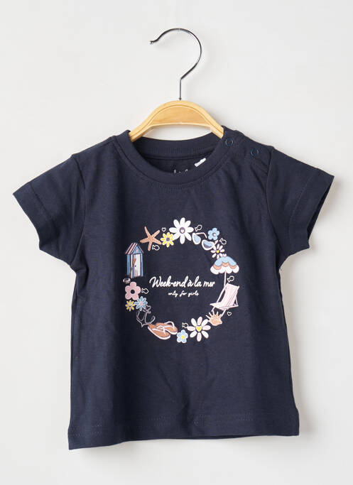 T-shirt coupe cintrée manches courtes bleu WEEK END A LA MER fille