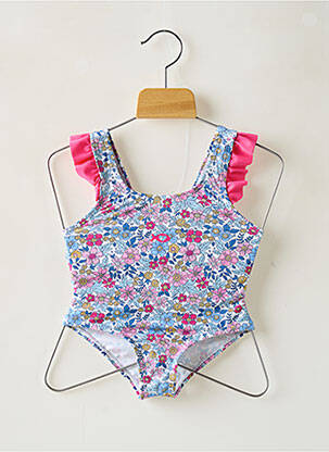 Maillot de bain 1 pièce imprimé fantaisie bleu WEEK END A LA MER fille