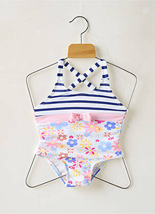 Maillot de bain 1 pièce imprimé fantaisie blanc WEEK END A LA MER fille
