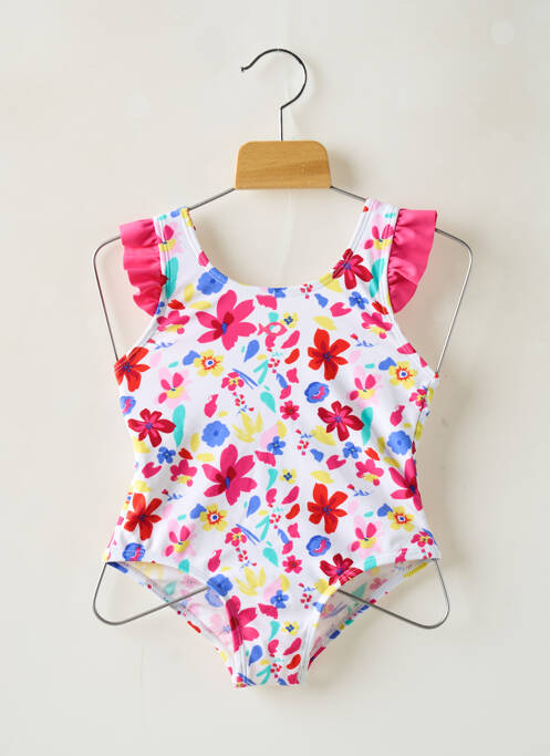 Maillot de bain 1 pièce blanc WEEK END A LA MER pour fille