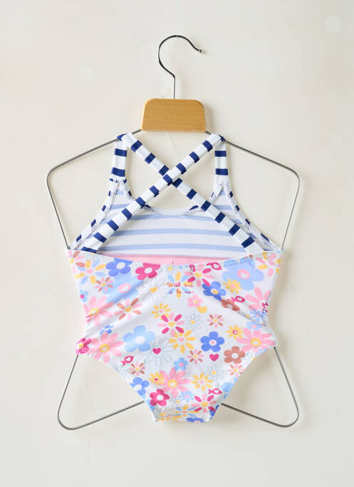 Maillot de bain 1 pièce imprimé fantaisie blanc WEEK END A LA MER fille