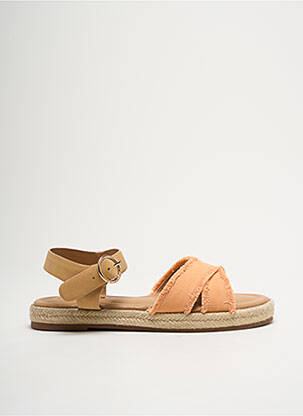Sandales/nu pieds matière lisse talon plat jusqu'à 3cm orange ARMISTICE femme