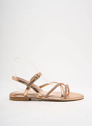 Sandales/nu pieds chiquet talon plat jusqu'à 3cm rose REQINS femme