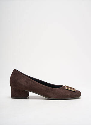 Ballerines carré talon plat jusqu'à 3cm marron REQINS femme