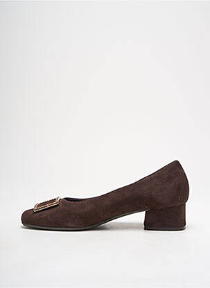 Ballerines carré talon plat jusqu'à 3cm marron REQINS femme