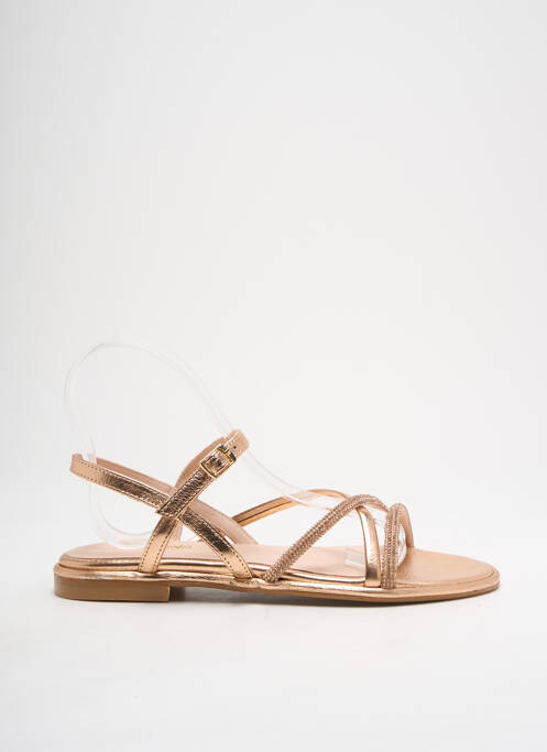 Sandales/nu pieds chiquet talon plat jusqu'à 3cm rose REQINS femme