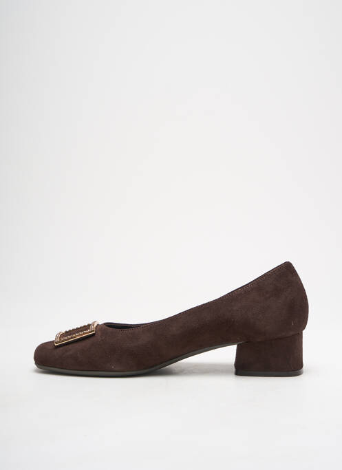 Ballerines carré talon plat jusqu'à 3cm marron REQINS femme