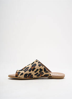 Tongs impression talon plat jusqu'à 3cm beige REQINS femme