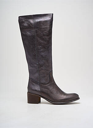 Bottes tissage satiné talon de 4 à 6cm gris ALIWELL femme
