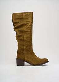 Bottes nubuck talon de 4 à 6cm vert ALIWELL femme