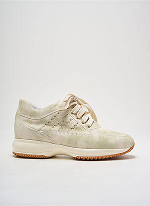Baskets nubuck talon de 4 à 6cm vert HOGAN femme
