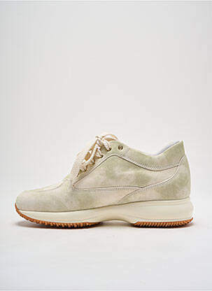 Baskets nubuck talon de 4 à 6cm vert HOGAN femme