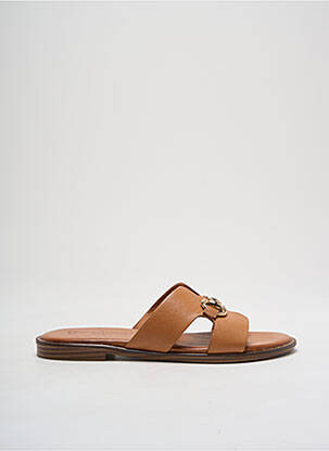 Mules/sabots matière lisse talon plat jusqu'à 3cm marron COCO ET ABRICOT femme