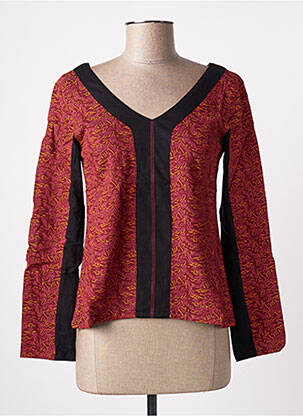 Top imprimé fantaisie manches longues rouge SINOE BY BAMBOO'S femme