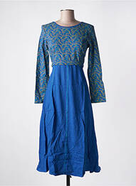 Robe mi-longue imprimé fantaisie manches longues bleu SINOE BY BAMBOO'S femme