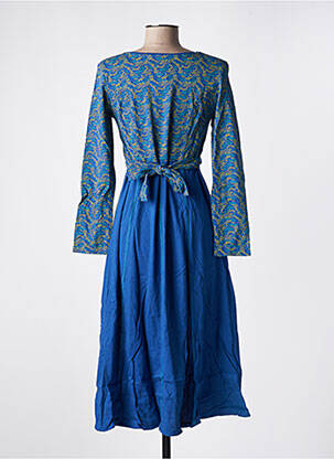 Robe mi-longue imprimé fantaisie manches longues bleu SINOE BY BAMBOO'S femme