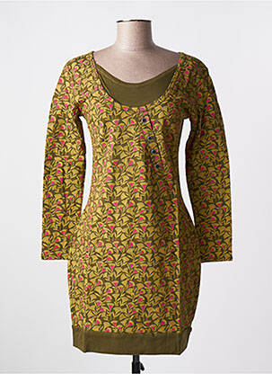 Robe courte manches longues manches longues vert SINOE BY BAMBOO'S femme