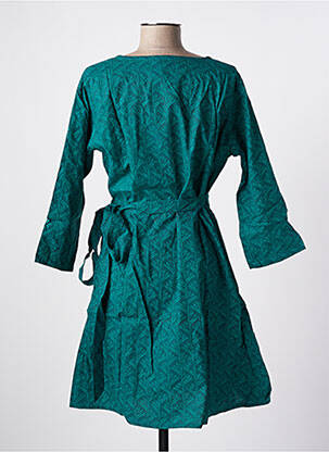 Robe mi-longue imprimé fantaisie manches longues bleu BAMBOO'S femme