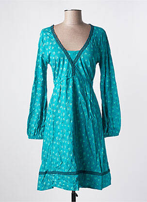 Robe mi-longue imprimé fantaisie manches longues bleu SINOE BY BAMBOO'S femme