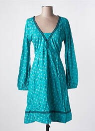 Robe mi-longue imprimé fantaisie manches longues bleu SINOE BY BAMBOO'S femme