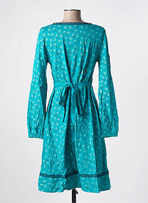 Robe mi-longue imprimé fantaisie manches longues bleu SINOE BY BAMBOO'S femme