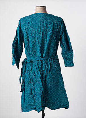 Robe mi-longue imprimé fantaisie manches longues bleu BAMBOO'S femme