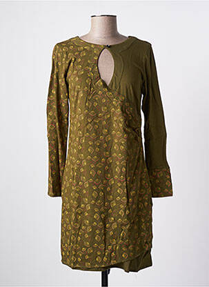 Robe mi-longue coupe évasée manches longues vert SINOE BY BAMBOO'S femme