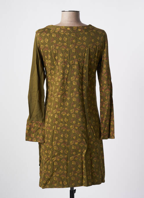 Robe mi-longue imprimé fantaisie manches longues vert SINOE BY BAMBOO'S femme