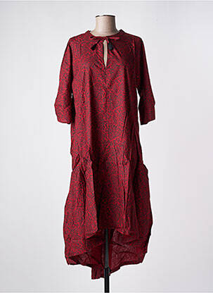 Robe mi-longue manches 3/4 manches 3/4 rouge SINOE BY BAMBOO'S femme