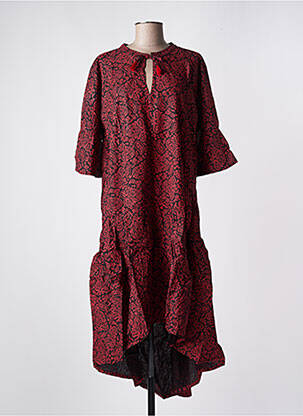Robe mi-longue manches 3/4 manches 3/4 rouge SINOE BY BAMBOO'S femme