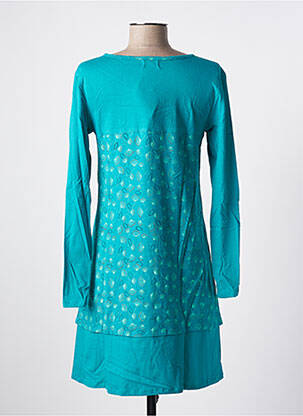 Robe mi-longue imprimé fantaisie manches longues bleu SINOE BY BAMBOO'S femme