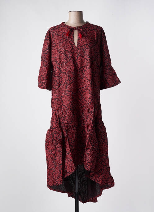 Robe mi-longue manches 3/4 manches 3/4 rouge SINOE BY BAMBOO'S femme