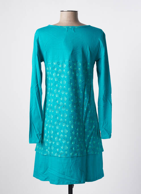 Robe mi-longue imprimé fantaisie manches longues bleu SINOE BY BAMBOO'S femme