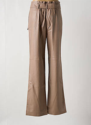 Pantalon large taille à pinces taille haute beige MANGO femme