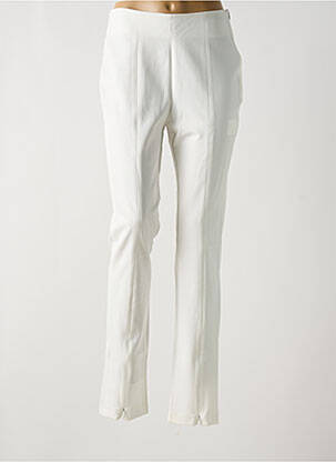Pantalon slim stretch taille haute blanc MORGAN femme