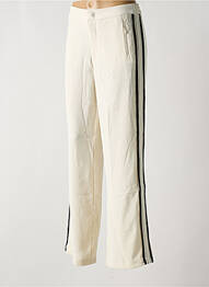 Pantalon large fermeture zippée sous rabat boutonné taille haute beige ONLY femme