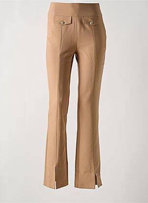 Pantalon droit stretch taille haute beige IRIS MITTENAERE FOR MORGAN femme