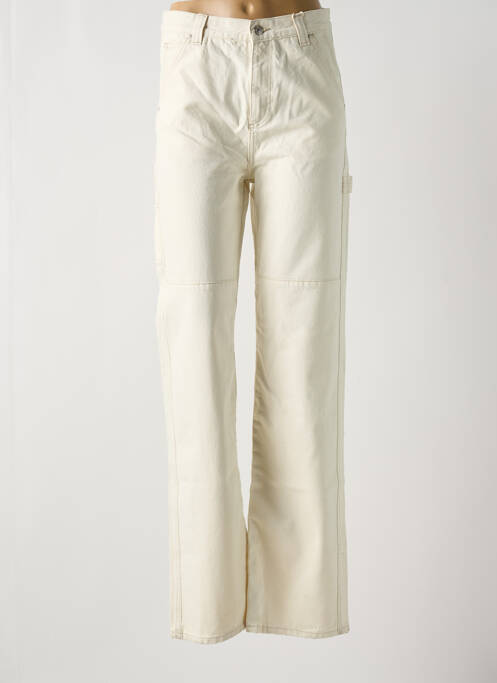 Jeans coupe large poches taille haute beige MANGO femme
