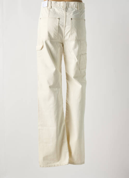 Jeans coupe large poches taille haute beige MANGO femme