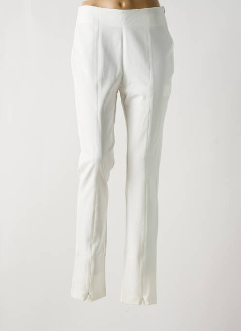 Pantalon slim stretch taille haute blanc MORGAN femme