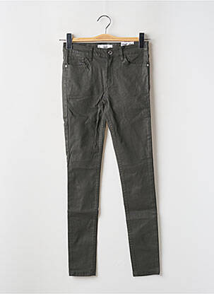 Pantalon slim tissage enduit taille normale vert MANGO femme