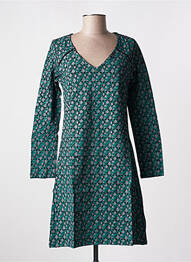 Robe mi-longue imprimé fantaisie manches longues vert SINOE BY BAMBOO'S femme